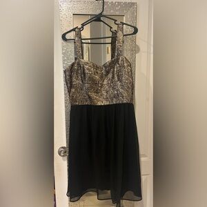 EUC Gold/Black Size 8 Petite Marc New York cocktail dress